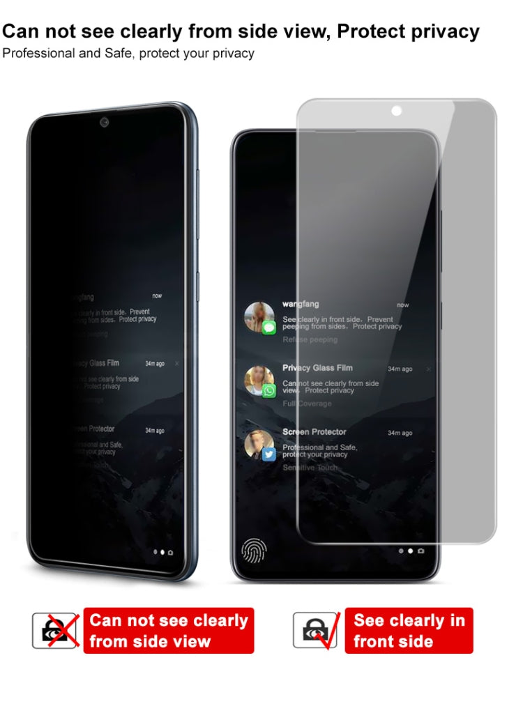For Samsung Galaxy S10 Lite IMAK Anti-spy Tempered Glass Film
