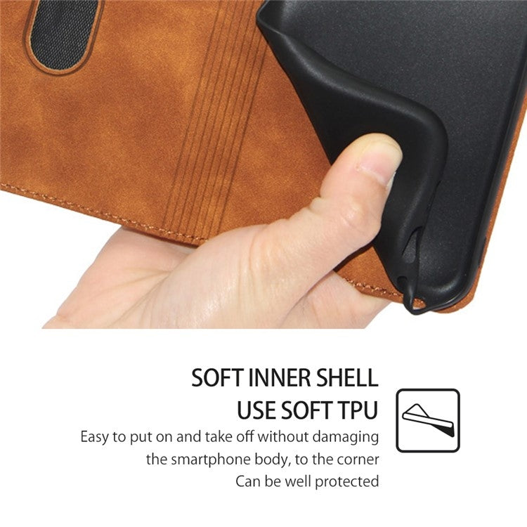 For Sharp Aquos R9 Skin Feel Magnetic Leather Phone Case