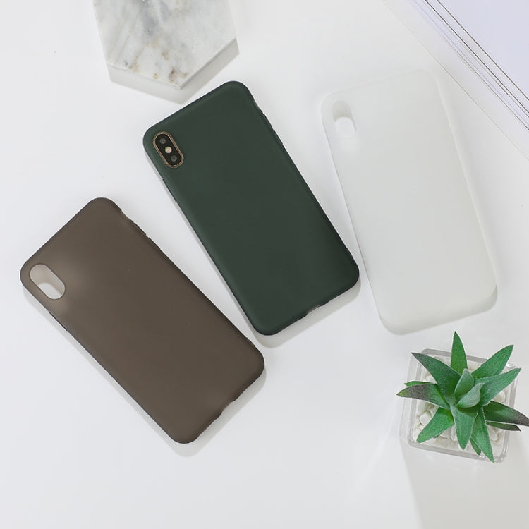 For iPhone XS Shockproof Frosted TPU Transparent Protective Case