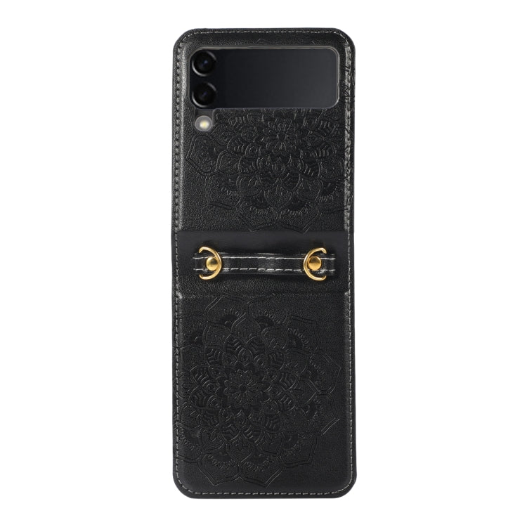 For Samsung Galaxy Z Flip5 Mandala Embossing Fold Leather Phone Case