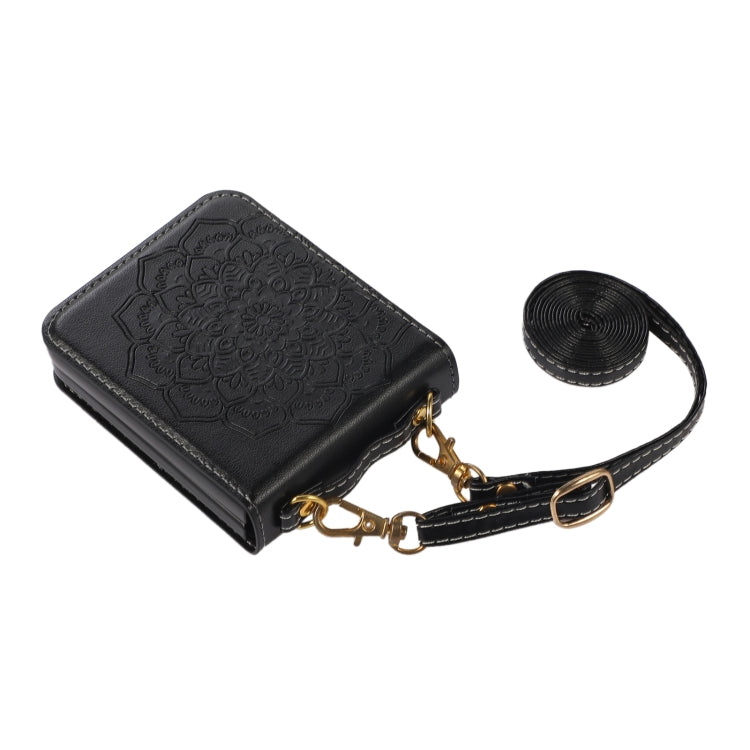 For Samsung Galaxy Z Flip5 Mandala Embossing Fold Leather Phone Case