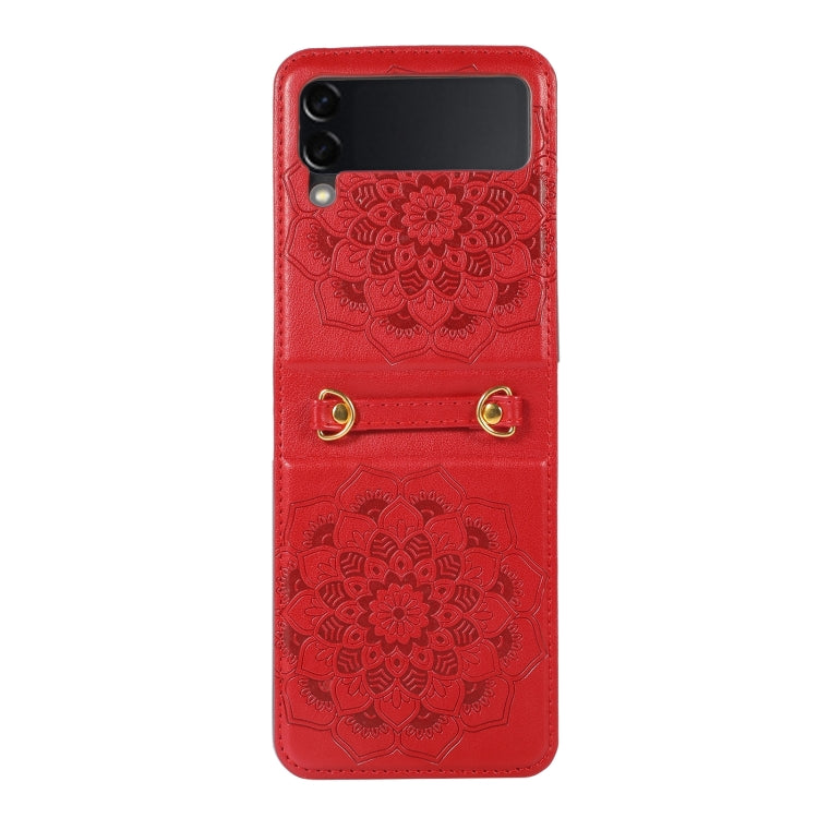 For Samsung Galaxy Z Flip5 Mandala Embossing Fold Leather Phone Case