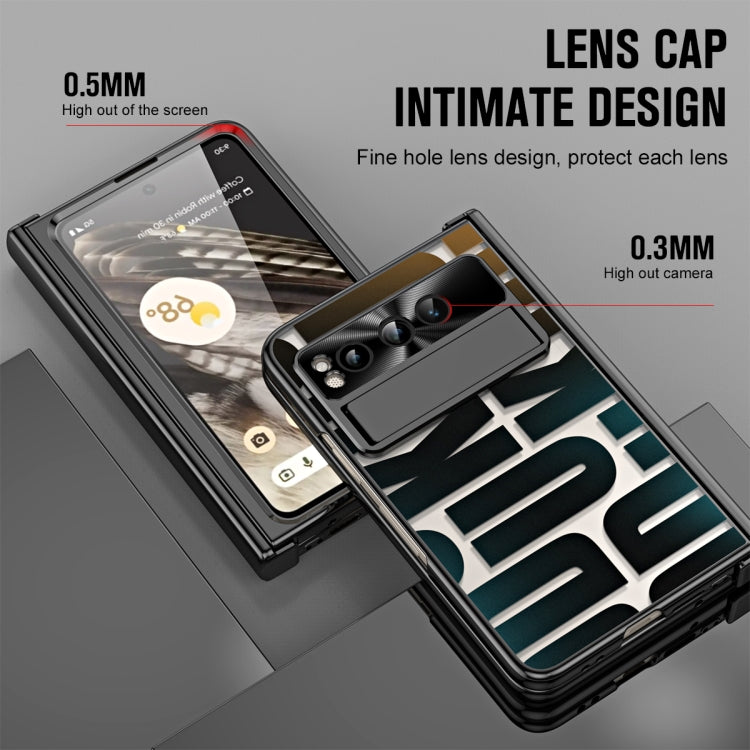 For Google Pixel Fold Integrated Electroplating Folding Phone Case with Pen Slot & Hinge
