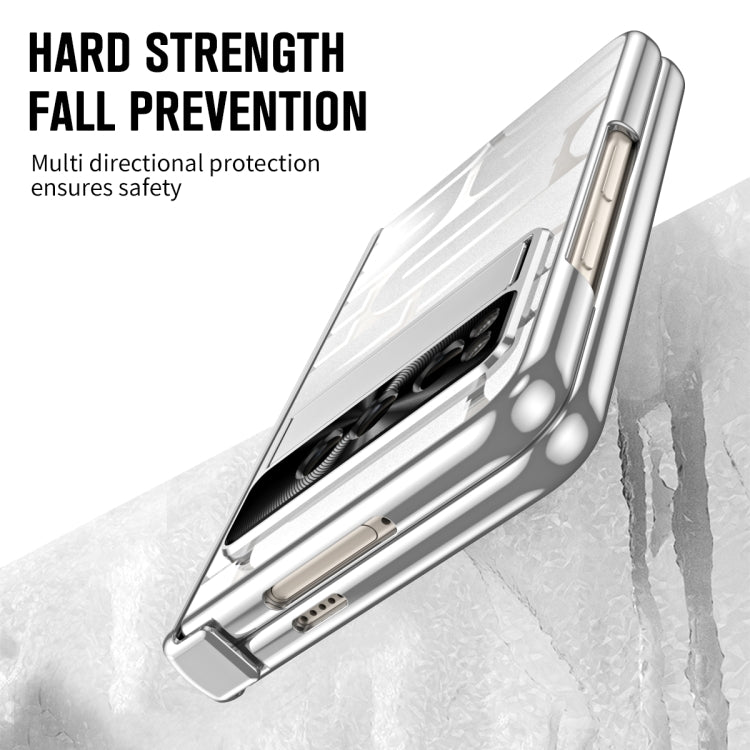 For Google Pixel Fold Integrated Electroplating Folding Phone Case with Pen Slot & Hinge