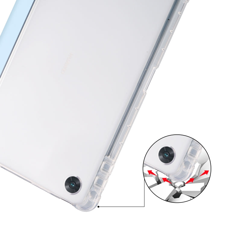 For OPPO Pad Air 10.36 2022 3-folding Transparent TPU Smart Leather Tablet Case with Pen Slot