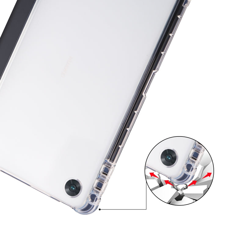 For OPPO Pad Air 10.36 2022 3-folding Transparent TPU Smart Leather Tablet Case with Pen Slot