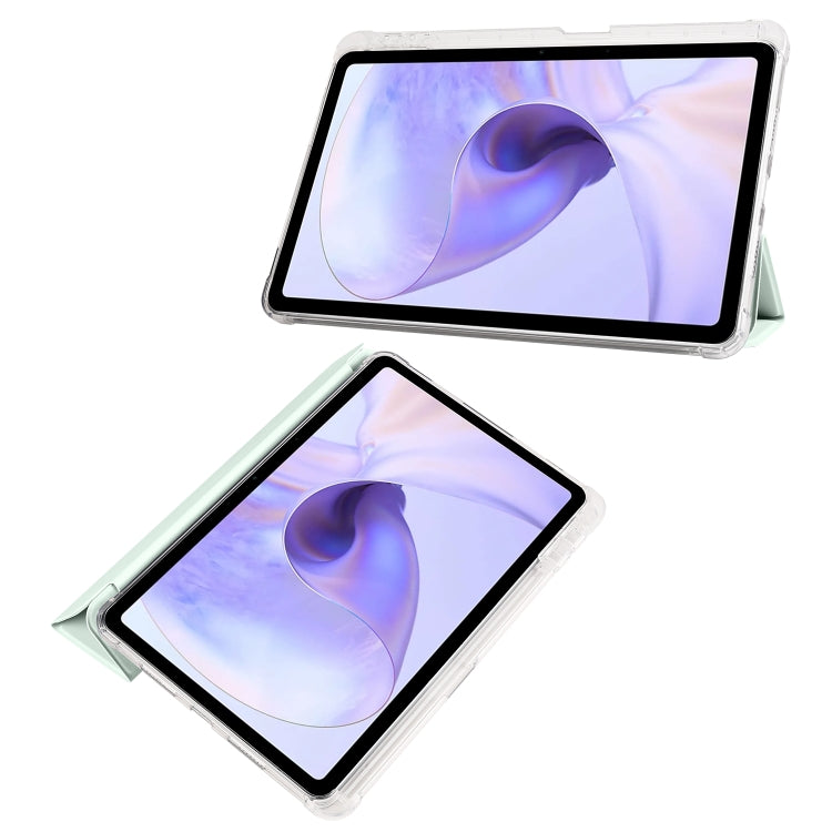 For OPPO Pad Air 10.36 2022 3-folding Transparent TPU Smart Leather Tablet Case with Pen Slot