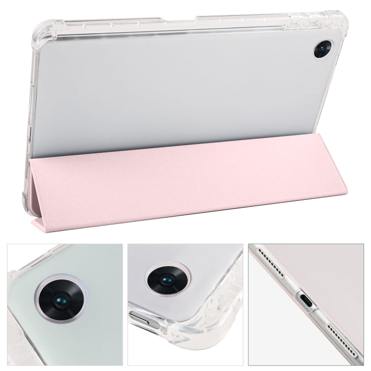 For OPPO Pad Air 10.36 2022 3-folding Transparent TPU Smart Leather Tablet Case with Pen Slot