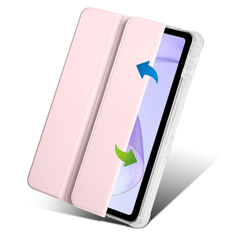 For OPPO Pad Air 10.36 2022 3-folding Transparent TPU Smart Leather Tablet Case with Pen Slot