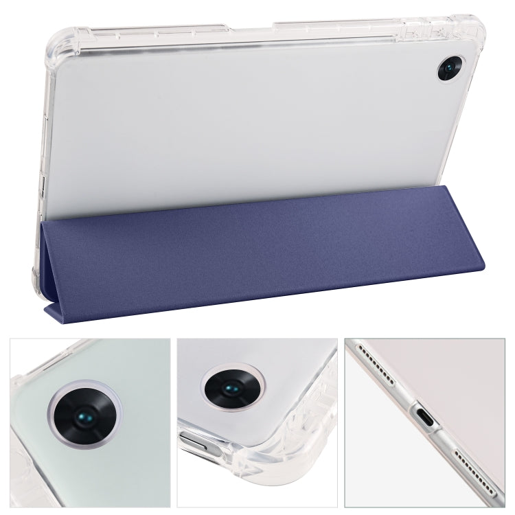 For OPPO Pad Air 10.36 2022 3-folding Transparent TPU Smart Leather Tablet Case with Pen Slot
