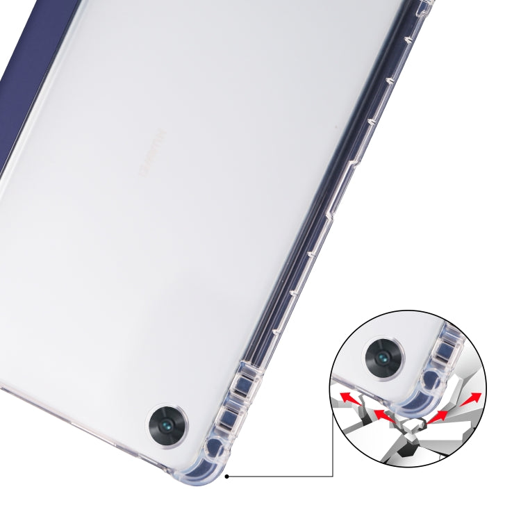 For OPPO Pad Air 10.36 2022 3-folding Transparent TPU Smart Leather Tablet Case with Pen Slot