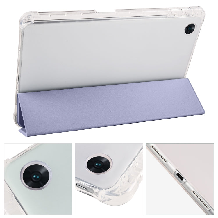 For OPPO Pad Air 10.36 2022 3-folding Transparent TPU Smart Leather Tablet Case with Pen Slot