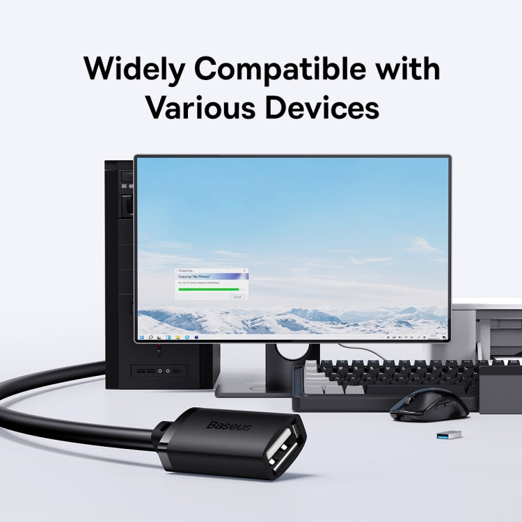 Baseus AirJoy Series USB 2.0 480Mbps Fast Speed Extension Cable, Cable Length: