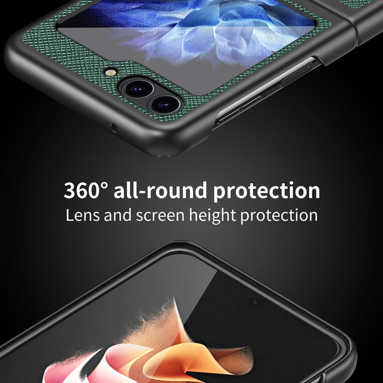For Samsung Galaxy Z Flip5 Cross Texture All Inclusive Shockproof Protective Phone Case