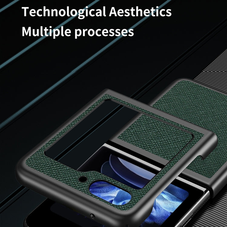 For Samsung Galaxy Z Flip5 Cross Texture All Inclusive Shockproof Protective Phone Case