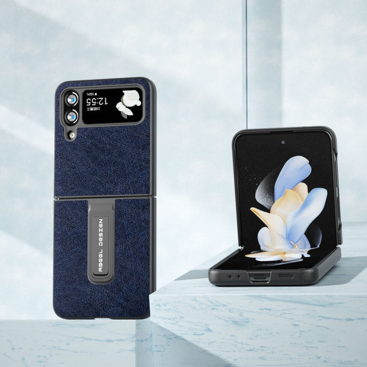 For Samsung Galaxy Z Flip4 Retro Litchi Texture PU Phone Case with Holder