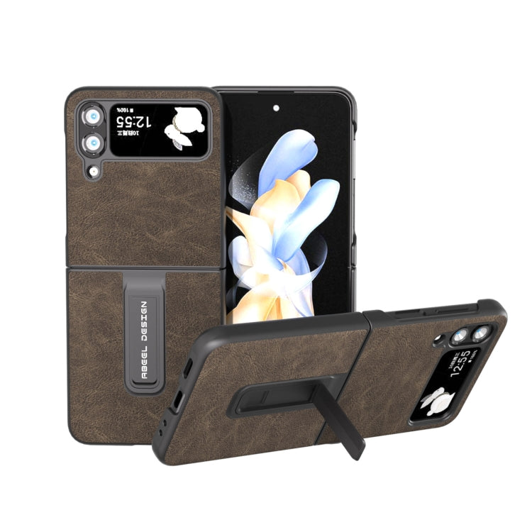 For Samsung Galaxy Z Flip4 Dream Litchi Texture PU Phone Case with Holder