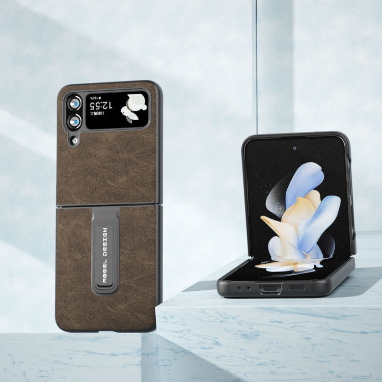 For Samsung Galaxy Z Flip4 Dream Litchi Texture PU Phone Case with Holder
