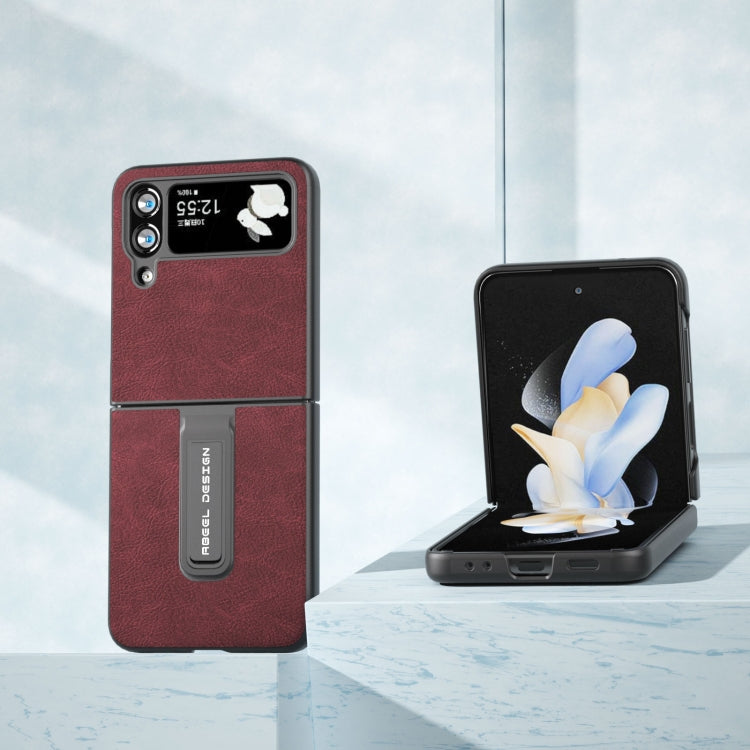 For Samsung Galaxy Z Flip4 Dream Litchi Texture PU Phone Case with Holder