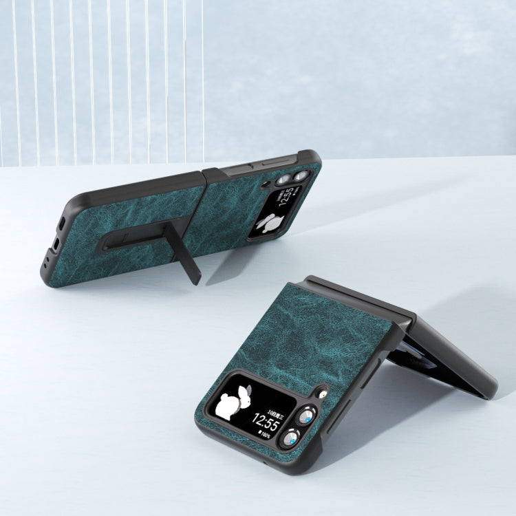 For Samsung Galaxy Z Flip4 Dream Litchi Texture PU Phone Case with Holder