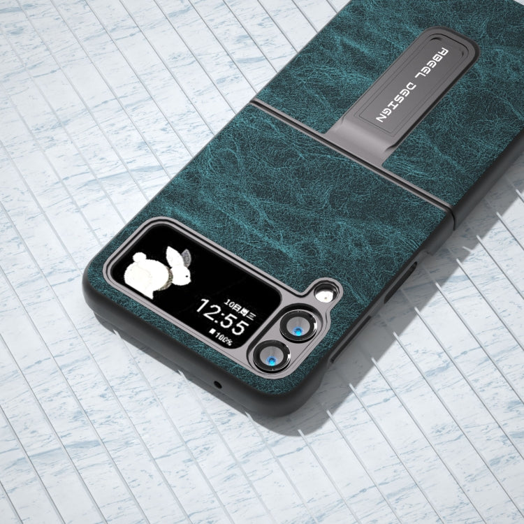 For Samsung Galaxy Z Flip4 Dream Litchi Texture PU Phone Case with Holder