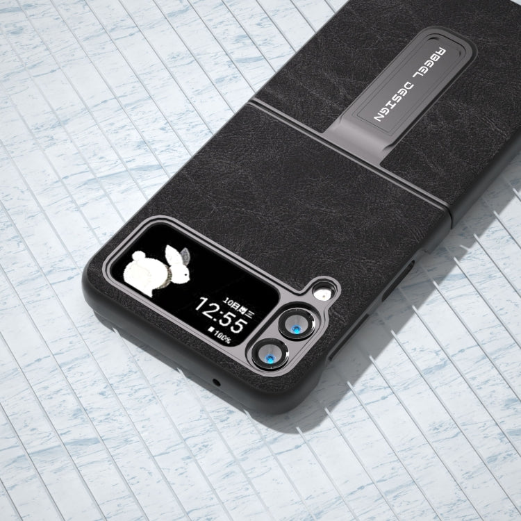 For Samsung Galaxy Z Flip4 Dream Litchi Texture PU Phone Case with Holder