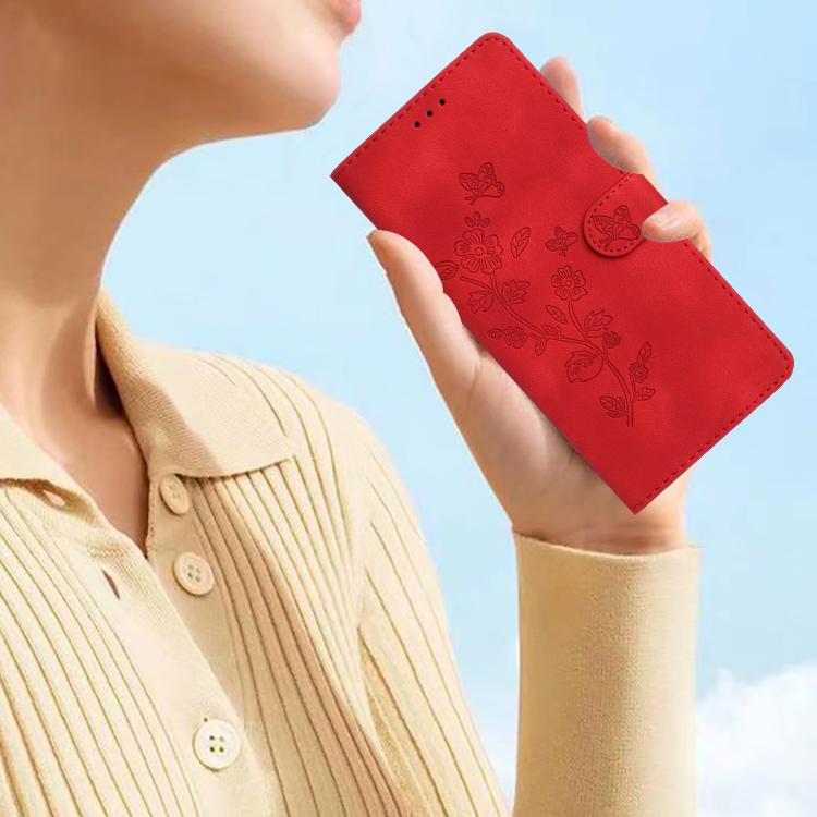 For Honor Magic7 Flower Butterfly Embossing Pattern Leather Phone Case