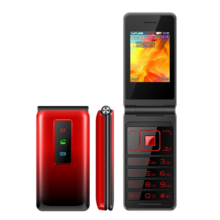 UNIWA T320E Flip Phone, 2.4 inch, SC6531E, Support Bluetooth, Torch, FM, GSM, Dual SIM