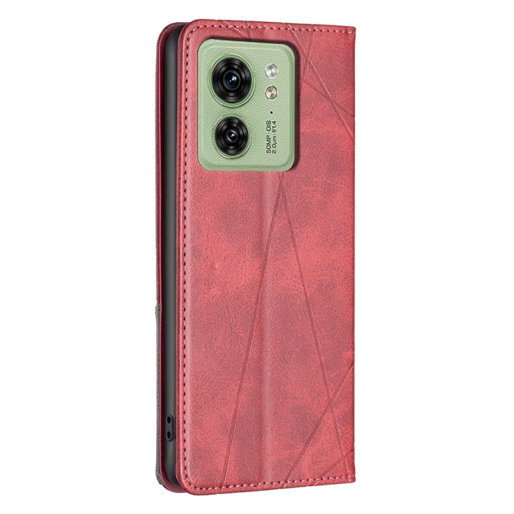 For Motorola Edge 40 Rhombus Texture Magnetic Leather Phone Case