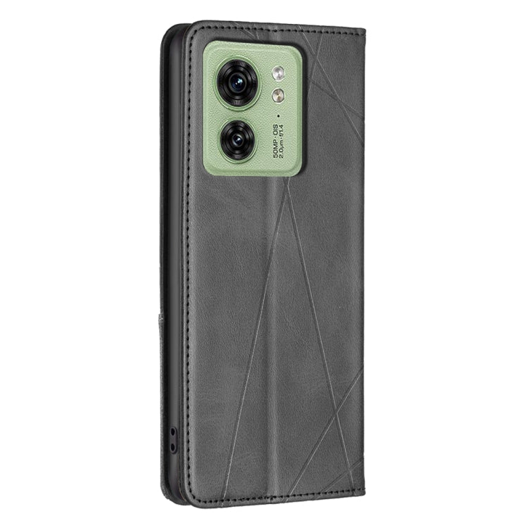 For Motorola Edge 40 Rhombus Texture Magnetic Leather Phone Case