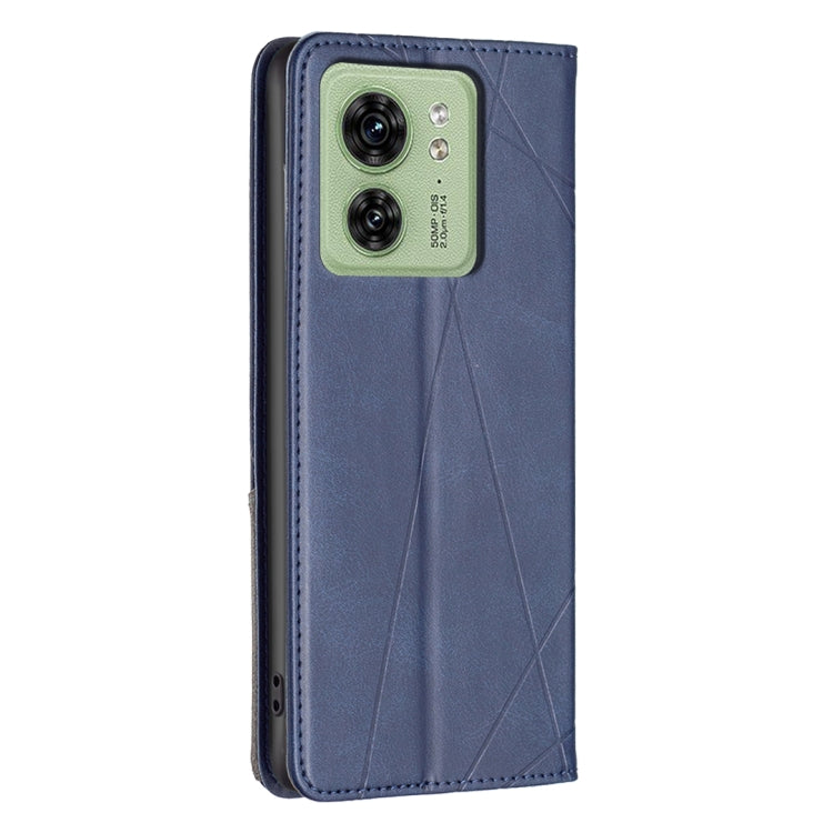 For Motorola Edge 40 Rhombus Texture Magnetic Leather Phone Case