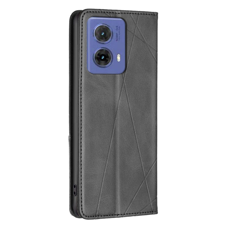 For Motorola Moto G85 Rhombus Texture Magnetic Leather Phone Case