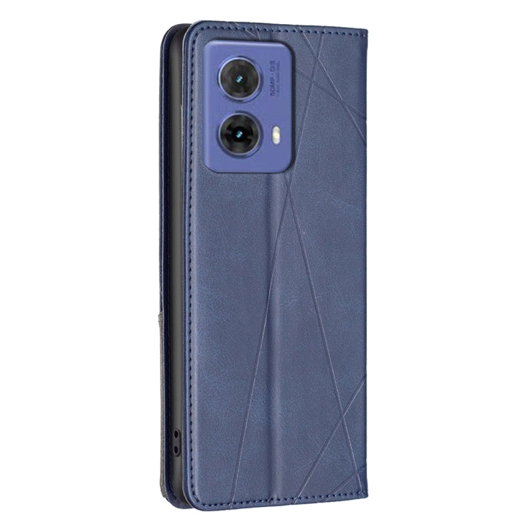 For Motorola Moto G85 Rhombus Texture Magnetic Leather Phone Case