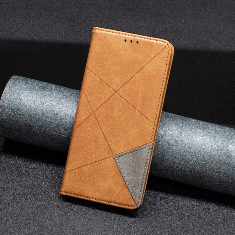 For Motorola Moto G35 Rhombus Texture Magnetic Leather Phone Case