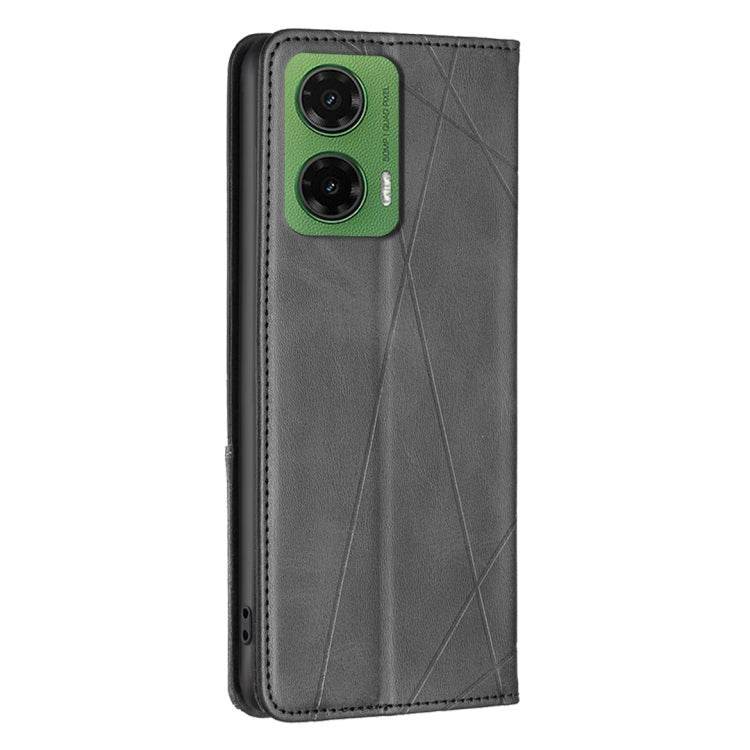 For Motorola Moto G35 Rhombus Texture Magnetic Leather Phone Case