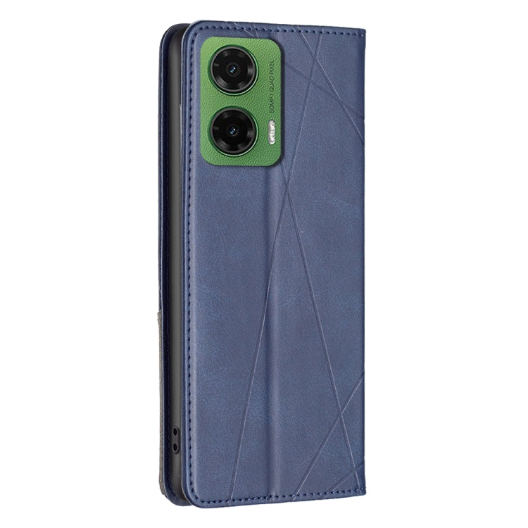 For Motorola Moto G35 Rhombus Texture Magnetic Leather Phone Case