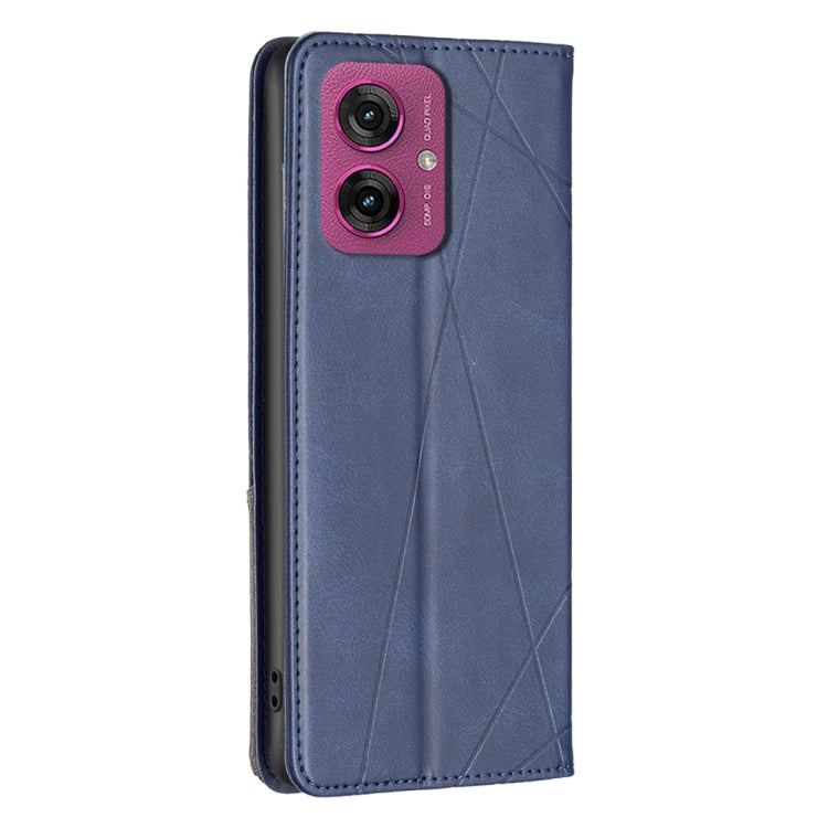 For Motorola Moto G55 Rhombus Texture Magnetic Leather Phone Case