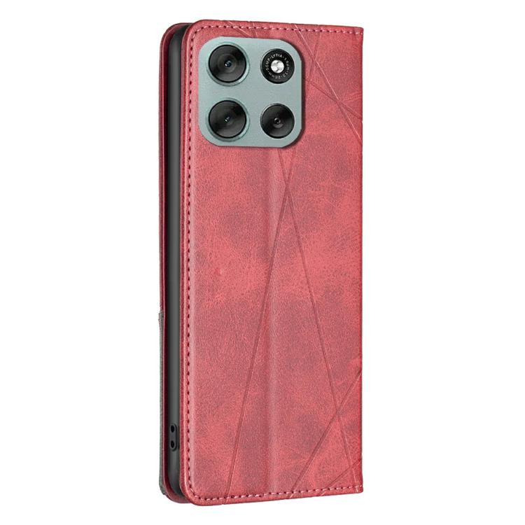 For Motorola Moto G56 5G Rhombus Texture Magnetic Leather Phone Case