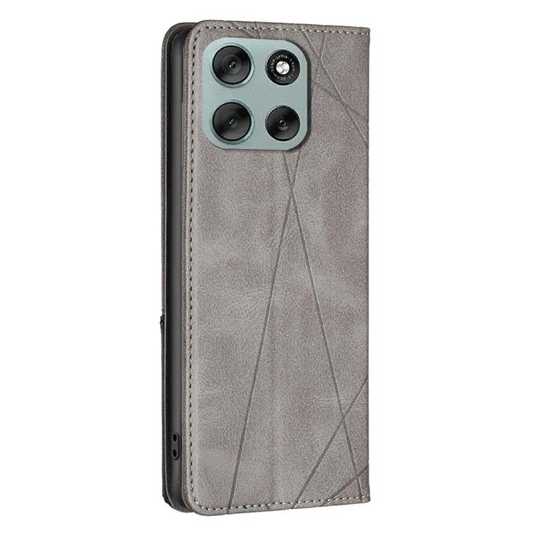 For Motorola Moto G56 5G Rhombus Texture Magnetic Leather Phone Case