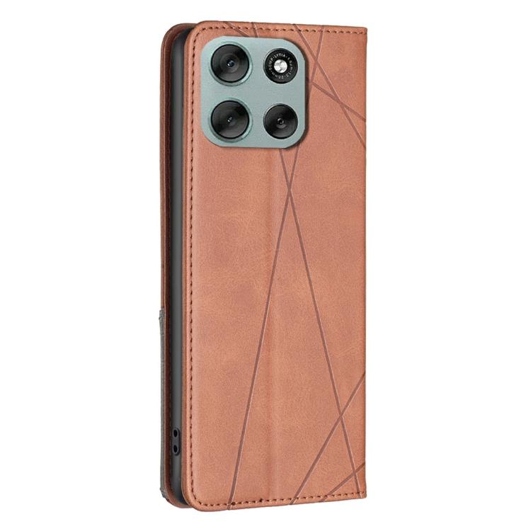 For Motorola Moto G56 5G Rhombus Texture Magnetic Leather Phone Case