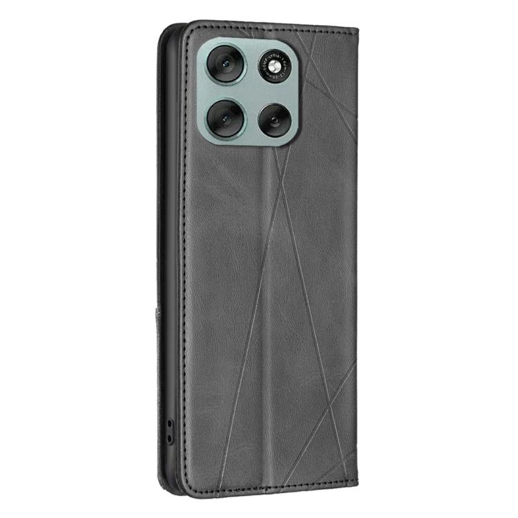 For Motorola Moto G56 5G Rhombus Texture Magnetic Leather Phone Case