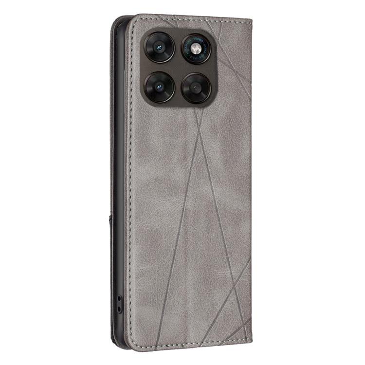 For Motorola Moto G67 5G / G77 5G Rhombus Texture Magnetic Leather Phone Case