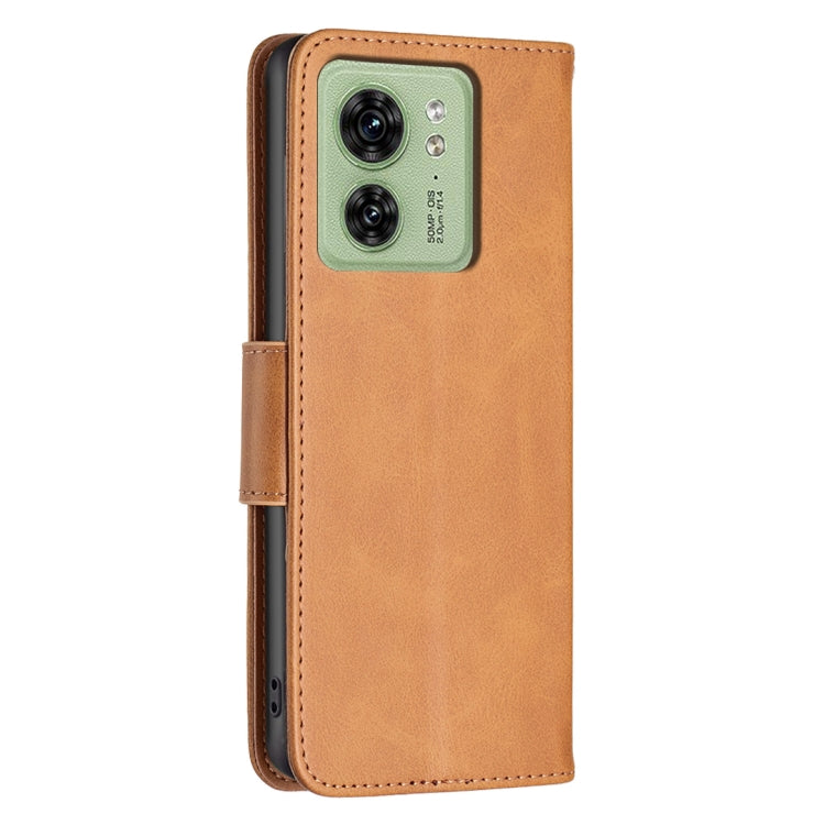 For Motorola Edge 40 Lambskin Texture Pure Color Flip Leather Phone Case