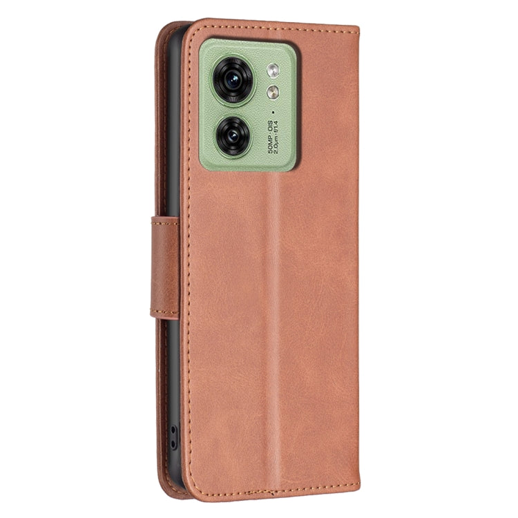 For Motorola Edge 40 Lambskin Texture Pure Color Flip Leather Phone Case