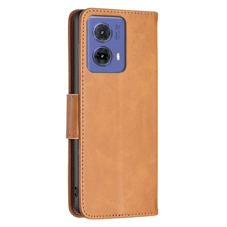 For Motorola Moto G85 Lambskin Texture Pure Color Flip Leather Phone Case
