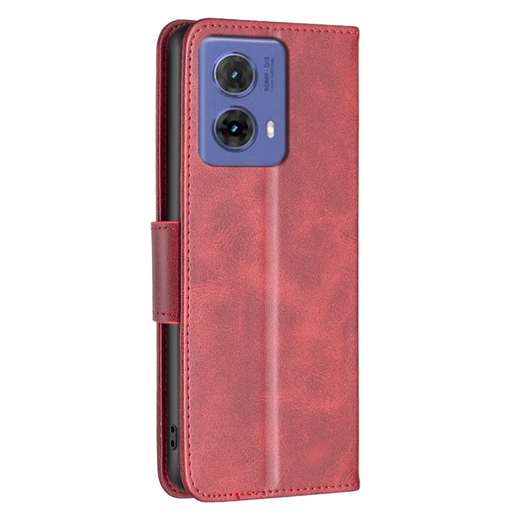 For Motorola Moto G85 Lambskin Texture Pure Color Flip Leather Phone Case