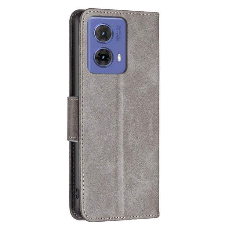 For Motorola Moto G85 Lambskin Texture Pure Color Flip Leather Phone Case