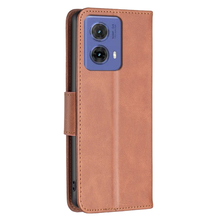 For Motorola Moto G85 Lambskin Texture Pure Color Flip Leather Phone Case