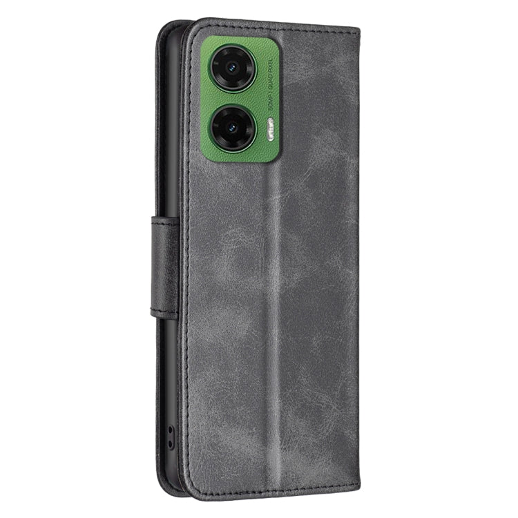 For Motorola Moto G35 Lambskin Texture Pure Color Flip Leather Phone Case