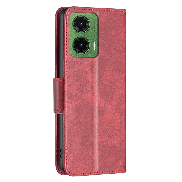 For Motorola Moto G35 Lambskin Texture Pure Color Flip Leather Phone Case